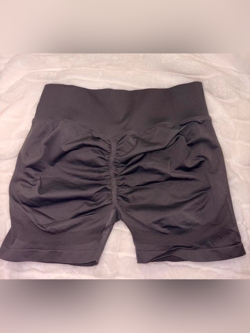 Women’s High-Waist Ruched Bike Shorts - Dark Charcoal